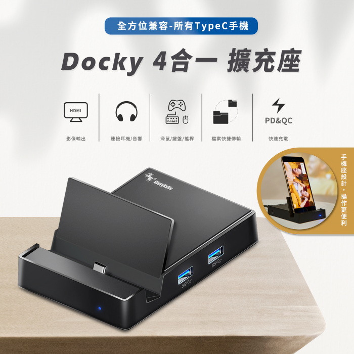 Docky 行動轉接座 / TypeC 4合1擴充座：圖片 2